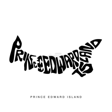 Prince Edward Island map art. Prince Edward Island typography.