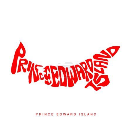 Téléchargez les illustrations : Île-du-Prince-Édouard carte typographie carte. Île-du-Prince-Édouard carte. - en licence libre de droit