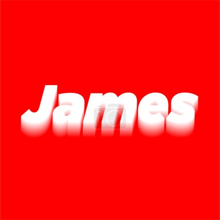 Illustration for James boys name typography. james lettering art. - Royalty Free Image