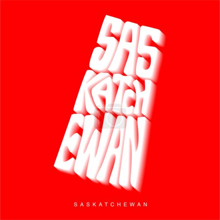 Illustration for Saskatchewan map lettering art. Saskatchewan typography. - Royalty Free Image