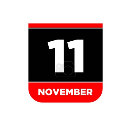Téléchargez les illustrations : Icône date du 11 novembre. 11 nov lettrage. - en licence libre de droit