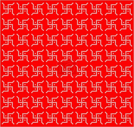 Illustration for White swastika vector background. Swastika background with red color. - Royalty Free Image
