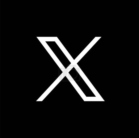 Médias sociaux X Vector nouveau symbole avec fond noir