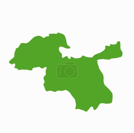 Mapa del distrito de Amravati en color verde. Amravati es un distrito de Maharashtra..