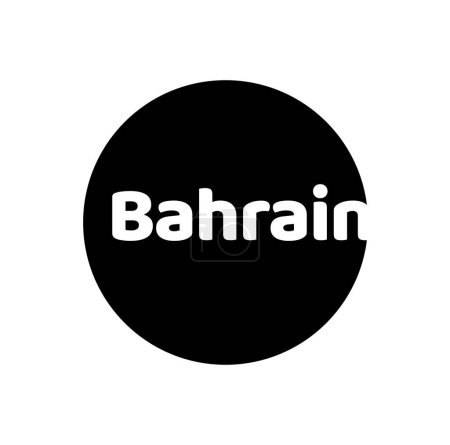 Téléchargez les illustrations : Bahreïn typographie art avec forme ronde. - en licence libre de droit