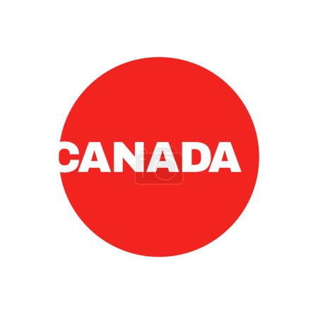 Ilustración de Canada Nombre del país tipografía icono con bandera de color. - Imagen libre de derechos