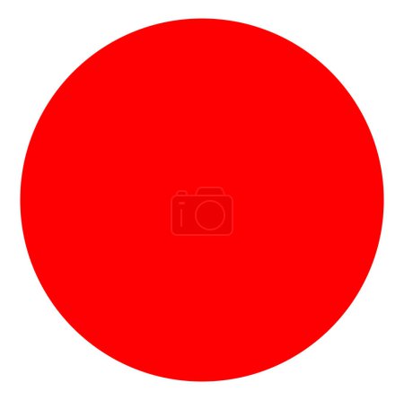 Illustration for A solid red dot on white color. - Royalty Free Image