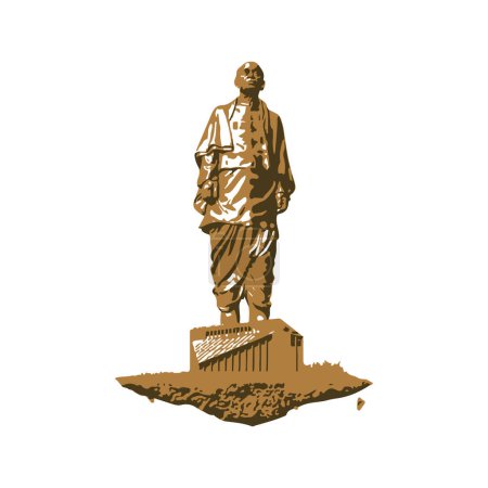 Ilustración de La estatua de Sardar Vallabh Bhai Patel en forma de vector - Imagen libre de derechos