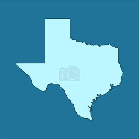 Téléchargez les illustrations : Texas carte vectorielle forme illustration - en licence libre de droit