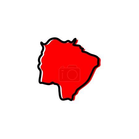 État du Mato Grosso do Sul illustration vectorielle de carte. Brésil carte de l'État.