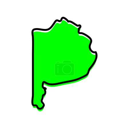 Ilustración de Mapa de Buenos Aires en forma vectorial. Argentina país estado. - Imagen libre de derechos