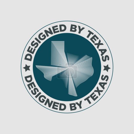 Ilustración de Diseñado por el sello de Texas con mapa. - Imagen libre de derechos