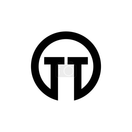 TT typography vector monogram illustration.
