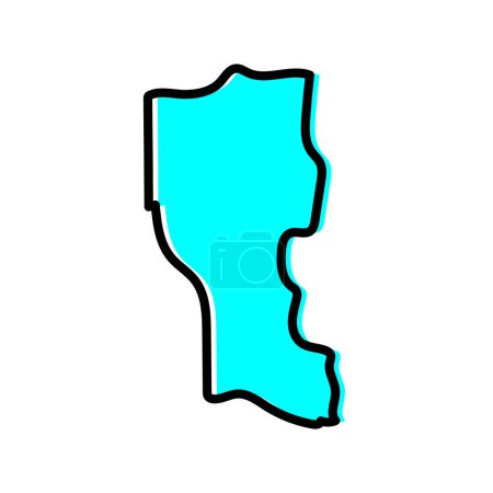 Ilustración de El mapa del estado de Djougou ilustración del país de Benín. - Imagen libre de derechos