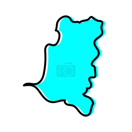 Illustration for Chimborazo state map in blue color vector. - Royalty Free Image