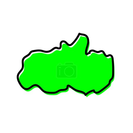 Illustration for Tungurahua state map in green color vector. - Royalty Free Image