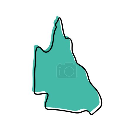 Ilustración de Queensland QLD estado de Australia mapa de diseño. - Imagen libre de derechos