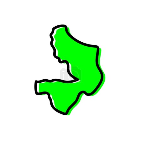Ilustración de Mayo-Kebbi Este región de Chad vector mapa ilustración. - Imagen libre de derechos