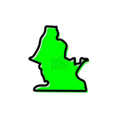 Ilustración de Centro Sur Guinea Ecuatorial mapa de diseño. - Imagen libre de derechos