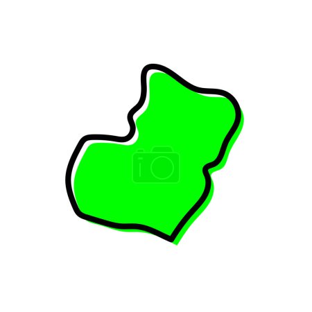 Ilustración de Bioko Sur Guinea Ecuatorial mapa de diseño. - Imagen libre de derechos
