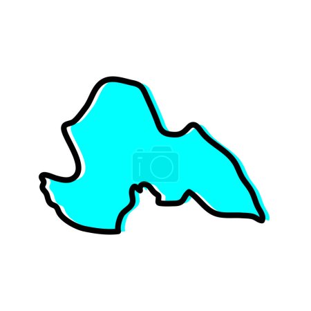 Illustration for Lakes state of South Sudan vector map illustration. - Royalty Free Image
