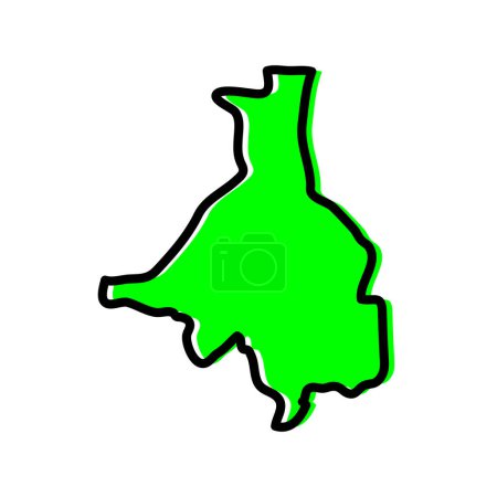 Illustration for Upper Nile state of South Sudan vector map illustration. - Royalty Free Image