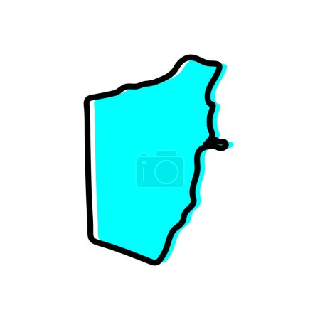 Ilustración de Bari región de Somalia vector mapa ilustración. - Imagen libre de derechos