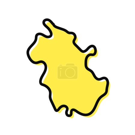 Téléchargez les illustrations : Illustration de carte vectorielle de la région d'Anhui en Chine. - en licence libre de droit