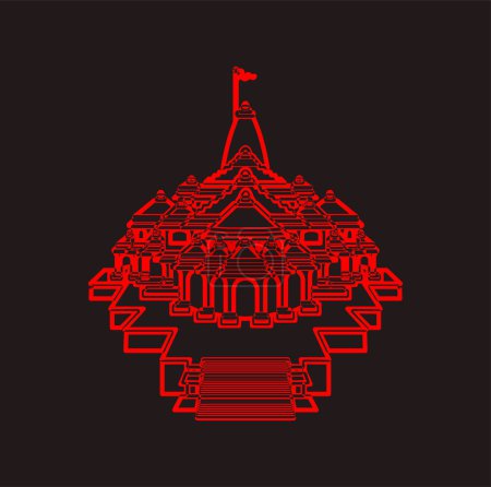 Illustration for Shri Ram Mandir vector icon. - Royalty Free Image