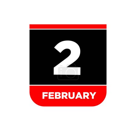 Illustration for 2 Feb calendar day vector icon - Royalty Free Image