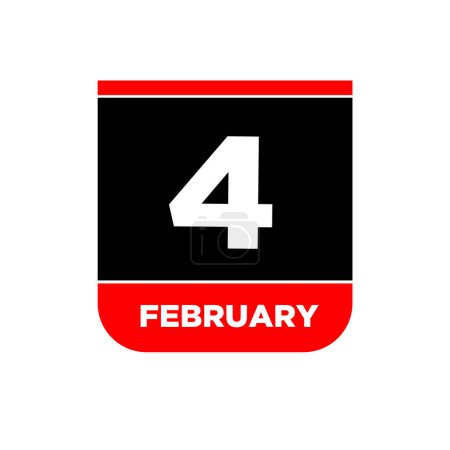 Illustration for 4 Feb calendar day vector icon - Royalty Free Image