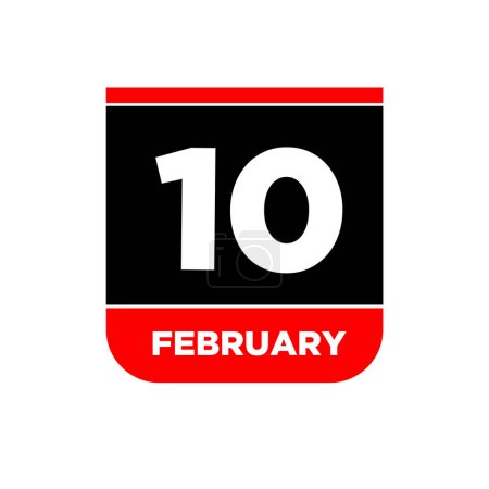 Ilustración de 10 feb día calendario vector icono - Imagen libre de derechos