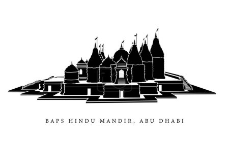 Illustration for Hindu Mandir of Abu Dhabi vector icon - Royalty Free Image