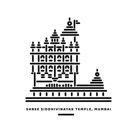Siddhivinayak temple Mumbai building Illustration. Siddhivinayak Ganesh Mandir Mumbai.