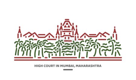 Corte Suprema de Maharashtra Mumbai Edificio ilustración