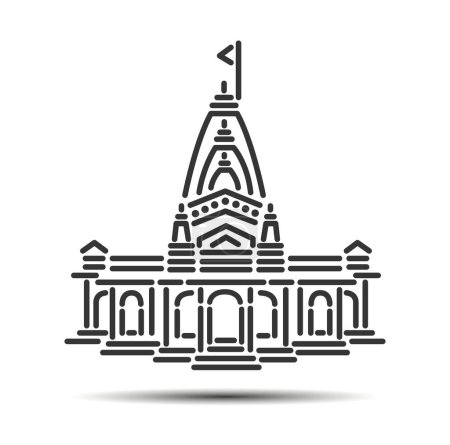 Nageshwar Temple illustration vector icon.