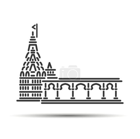 Bhimashankar Temple illustration vector icon.