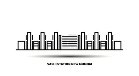 Vashi-Station mit neuem Mumbai-Vektorsymbol