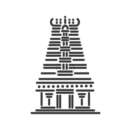 Mallikarjuna Temple illustration vector icon.