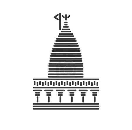 Vaidyanath jyotirlinga Temple illustration vector icon.