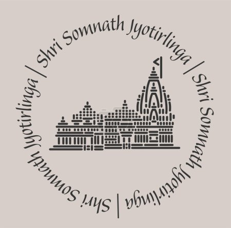 Somnath jyotirlinga Tempel 2d Symbol mit Schriftzug.