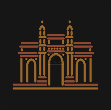 Mumbai Puerta camino de la India vector icono