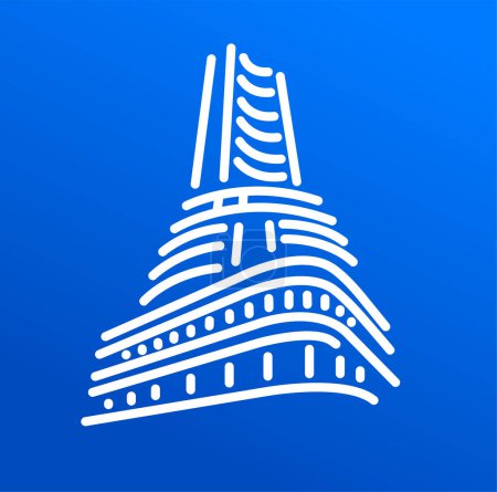 Bombay Stock Exchange Tower illustration icon. BSE Building Icon.