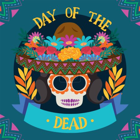 Foto de Ilustración del diseño del cartel del Día de los Muertos - Imagen libre de derechos