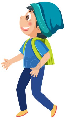 Illustration for A young tourist boy cartoon character illustration - Royalty Free Image