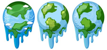 Illustration for Melting earth globe vector illustration - Royalty Free Image