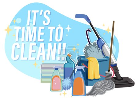 Illustration for Cleaning tools and equipments illustration - Royalty Free Image