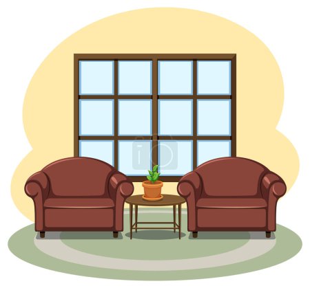 Ilustración de Muebles sala de estar sofá ilustración - Imagen libre de derechos