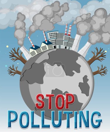 Illustration for Stop pollution banner vector concept illustration - Royalty Free Image