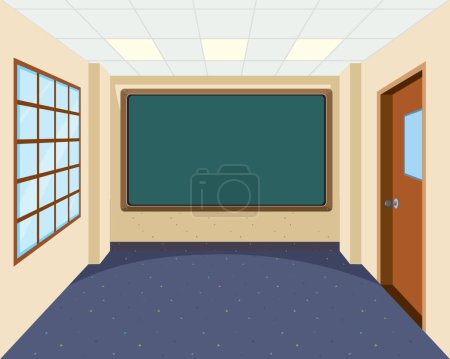 Illustration for Empty room in cartoon style background template illustration - Royalty Free Image